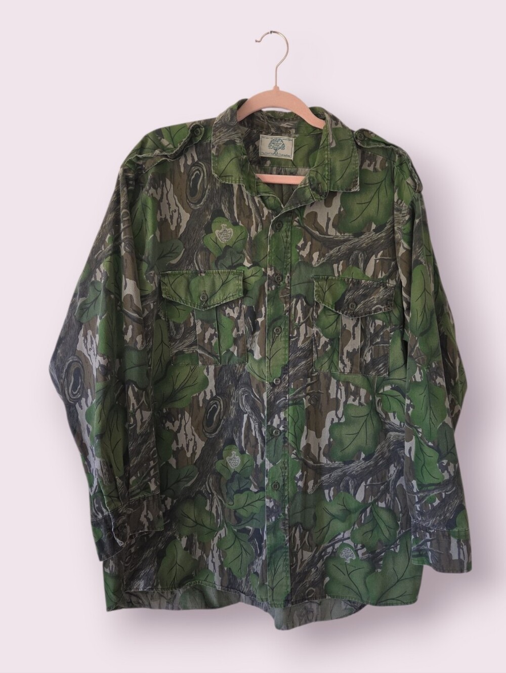 Vintage 80’s 90’s Mossy Oak Full Foliage Button Down Camo Shirt